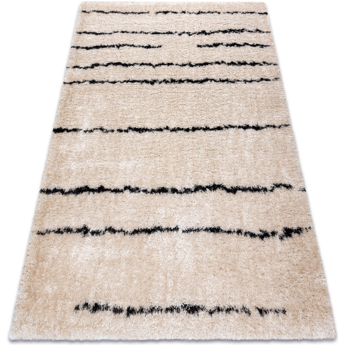 Rugsx  Koberec FLUFFY 2371 shaggy pruhy - krém 120x170 cm  Béžová