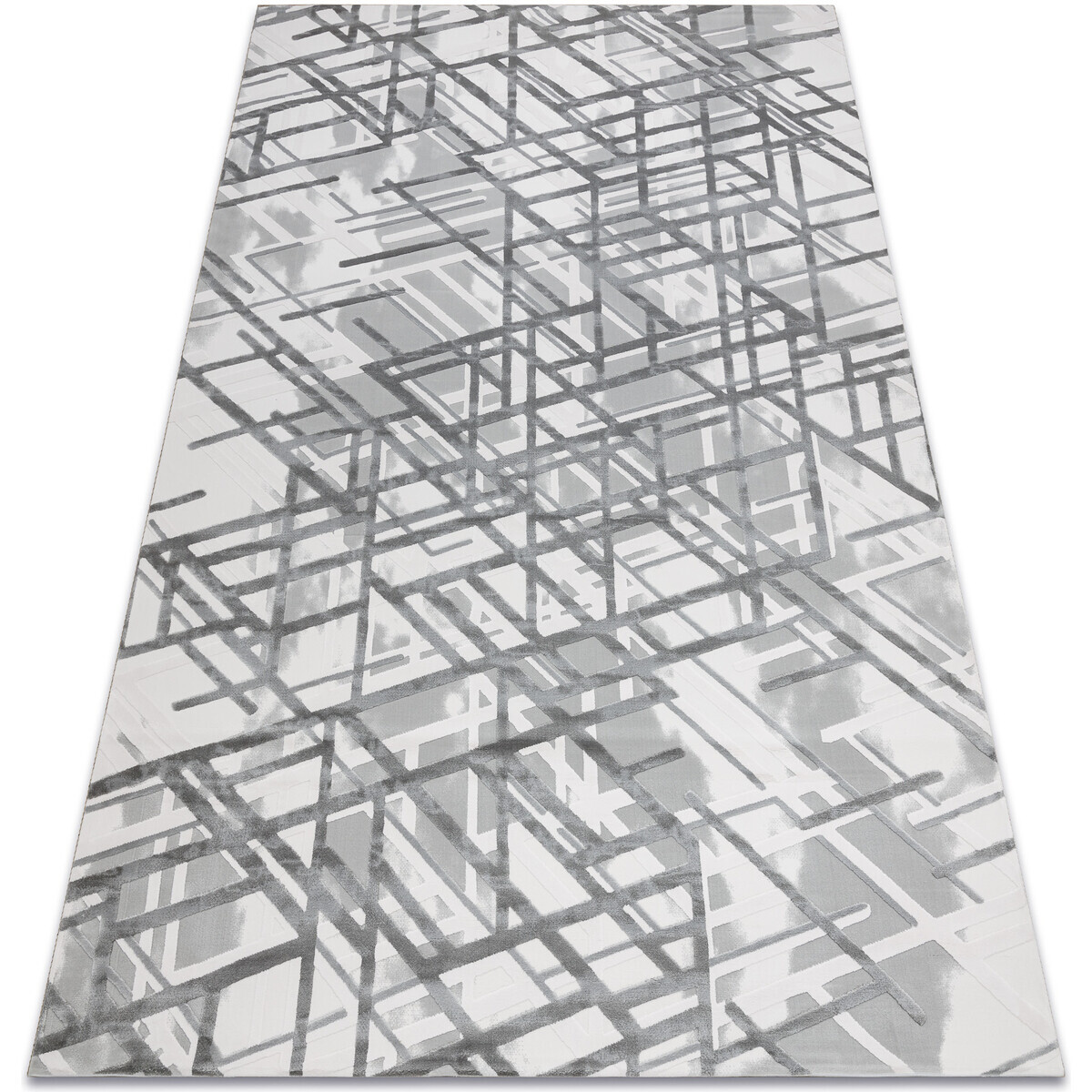 Rugsx  Koberec AKRYL VALS 8381 Pásy prostorový 3D 80x300 cm  Šedá