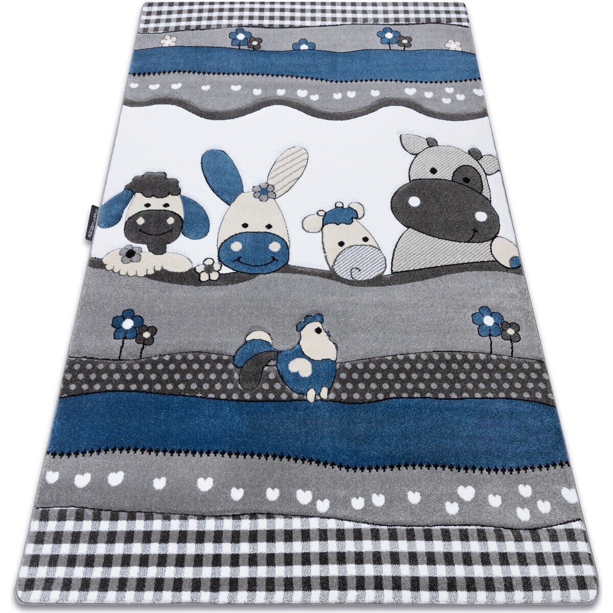 Rugsx  Koberec PETIT FARMA ZVÍŘATA, modrý 200x290 cm  Modrá