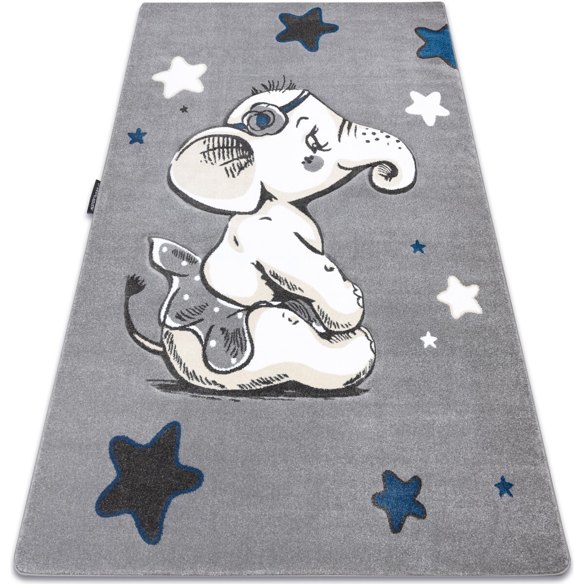 Rugsx  Koberec PETIT ELEPHANT SLONÍK, HVĚZDY, šedý 180x270 cm  Šedá