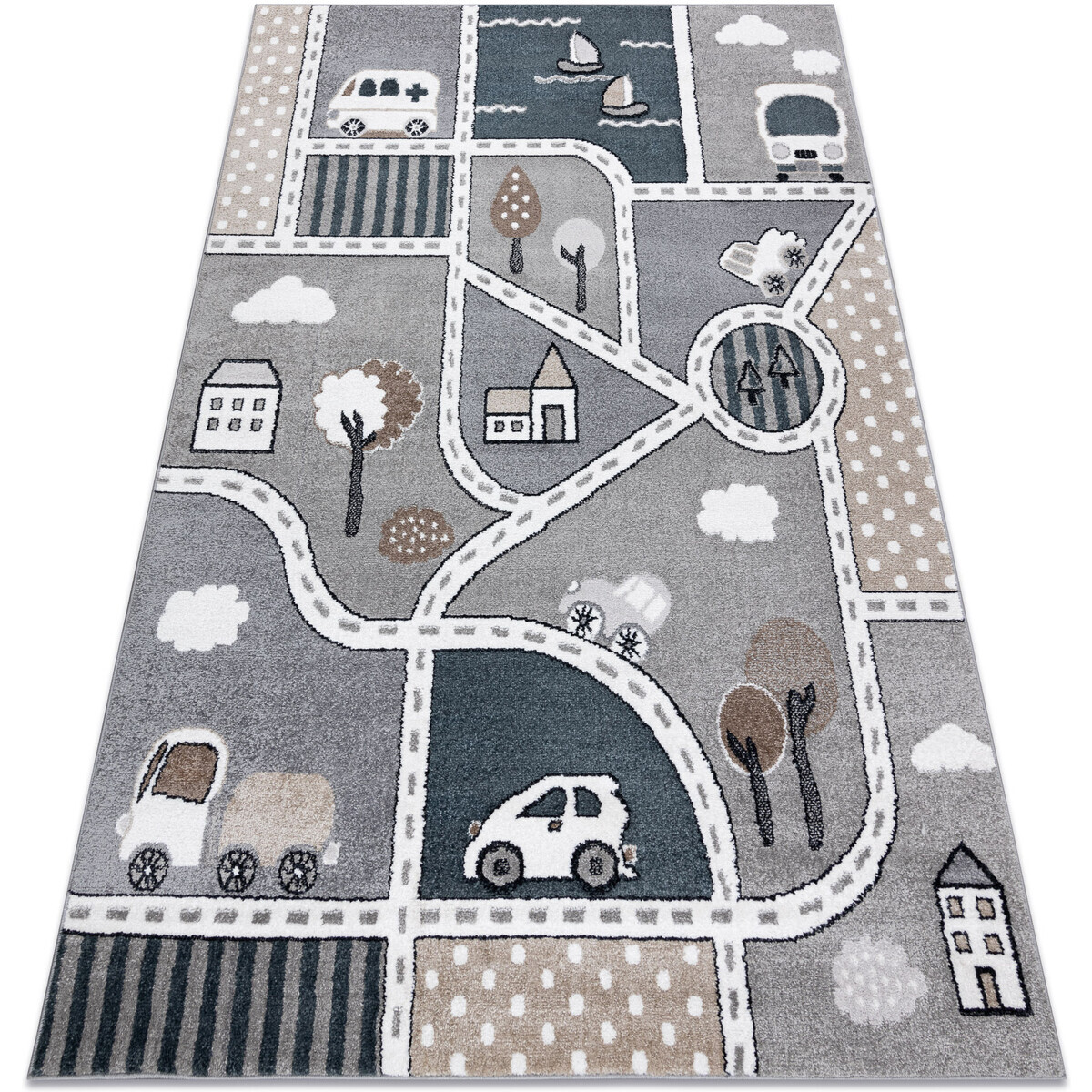 Rugsx  Koberec FUN Strade pro děti, ulice, město 160x220 cm  Šedá