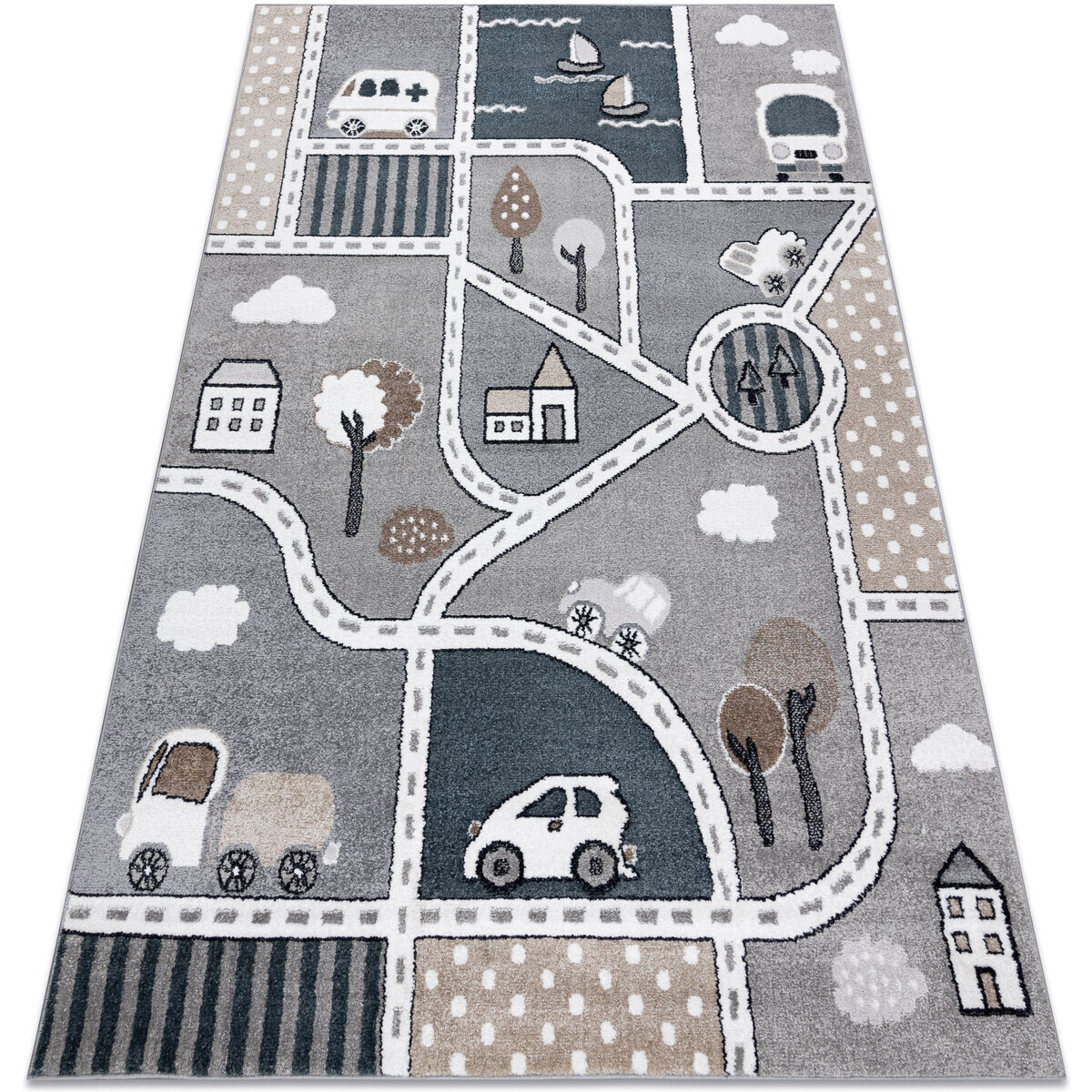 Rugsx  Koberec FUN Strade pro děti, ulice, město 240x330 cm  Šedá
