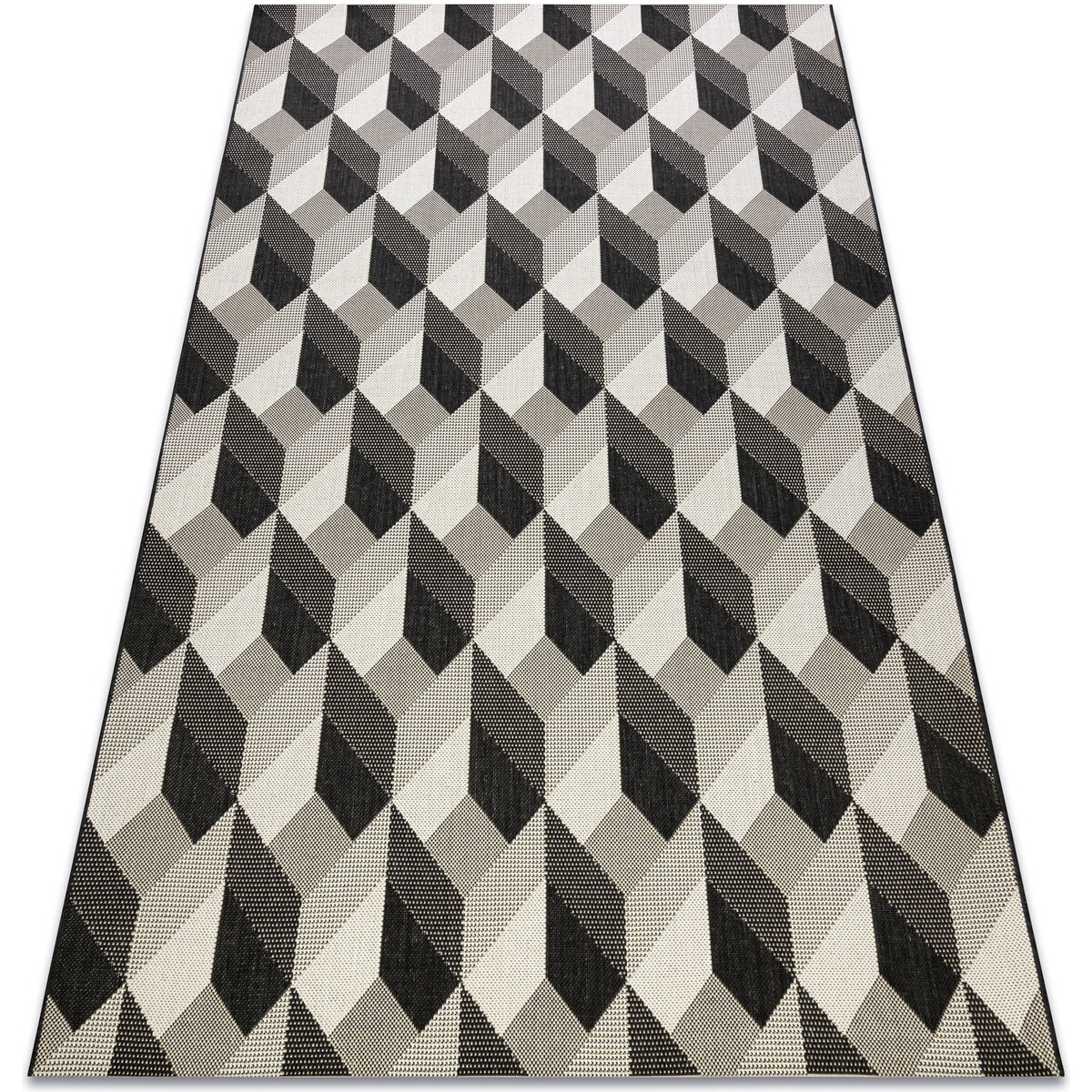 Rugsx  Koberec FLAT 48624/690 SISAL - 3d kostka 200x290 cm  Černá
