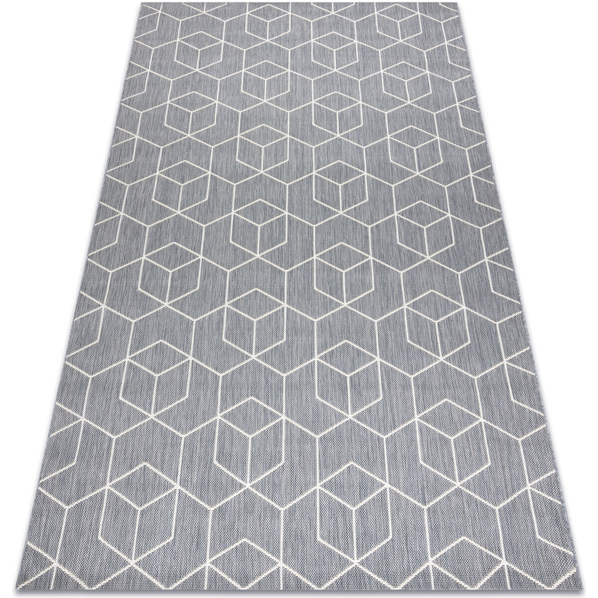 Rugsx  Koberec FLAT 48655/637 SISAL - 3d kostka 140x200 cm  Šedá