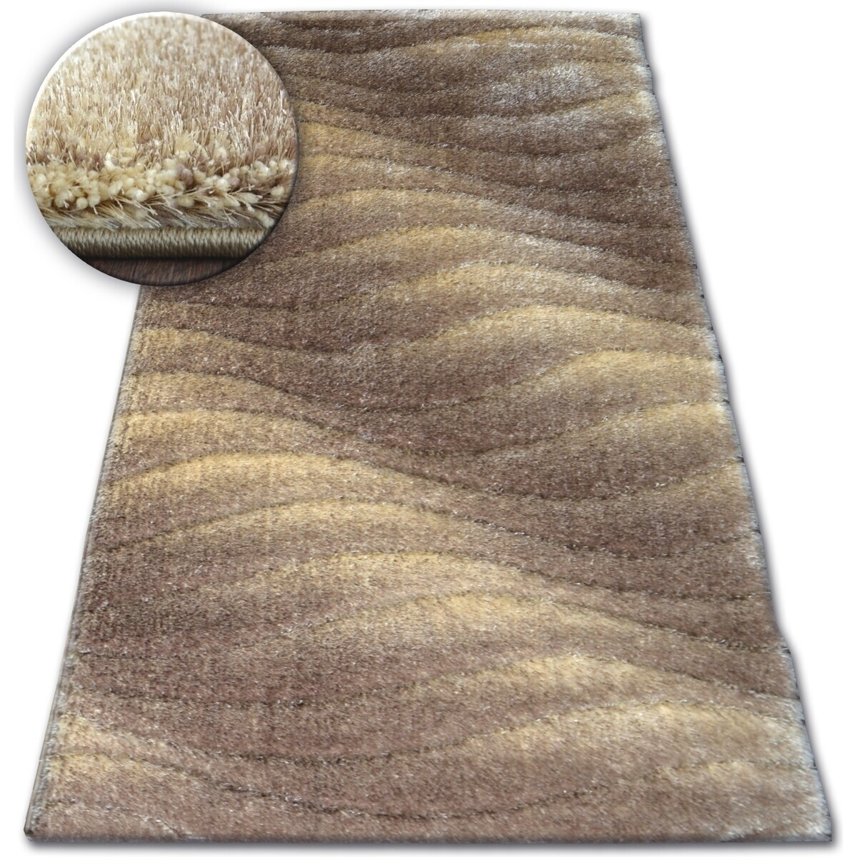 Rugsx  Koberec Shaggy SPACE 3D B222 světle hnědá 120x170 cm  Hnědá