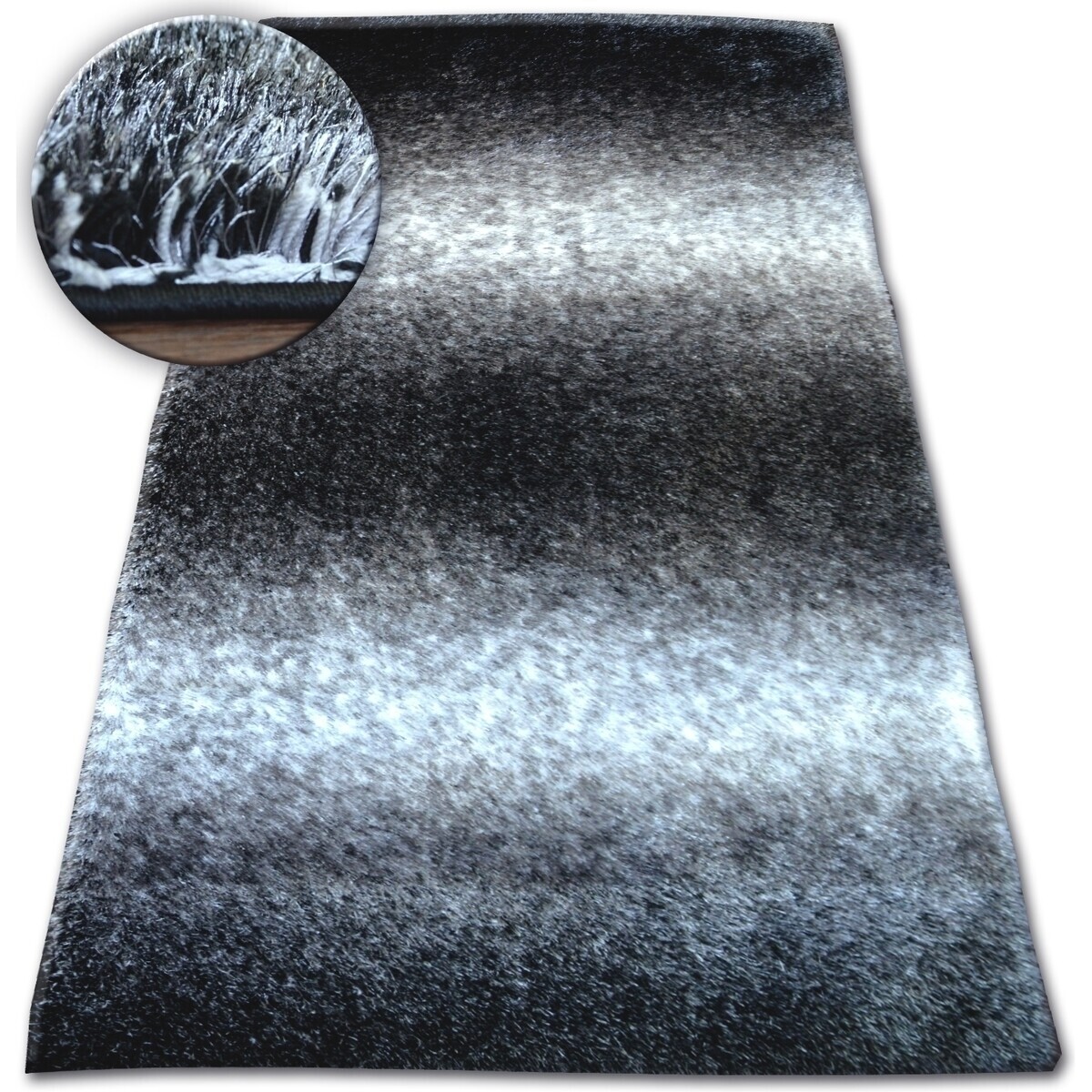 Rugsx  Koberec Shaggy SPACE 3D B315 černá/šedá 120x170 cm  Černá
