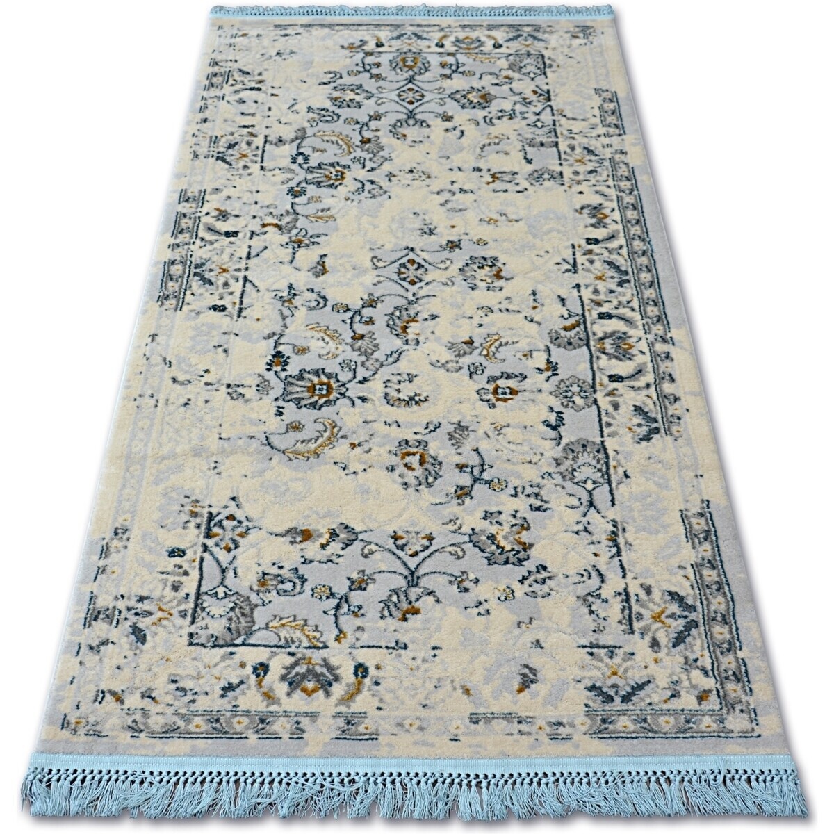 Rugsx  Koberec AKRYL MANYAS 196AA, střapce, slonová kos 100x300 cm  Bílá