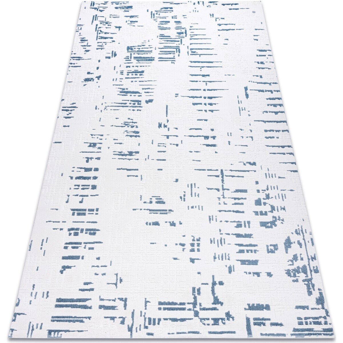 Rugsx  Koberec AKRYL DIZAJN 8840 slonová kost, modrý 80x300 cm  Béžová