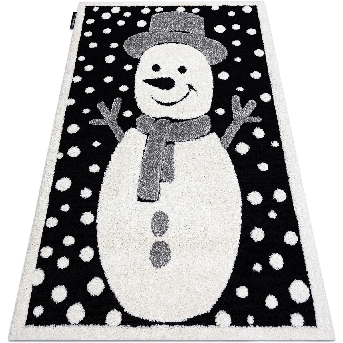 Rugsx  Moderní dětský koberec JOY Snowman, Sněhulák, 140x190 cm  Černá