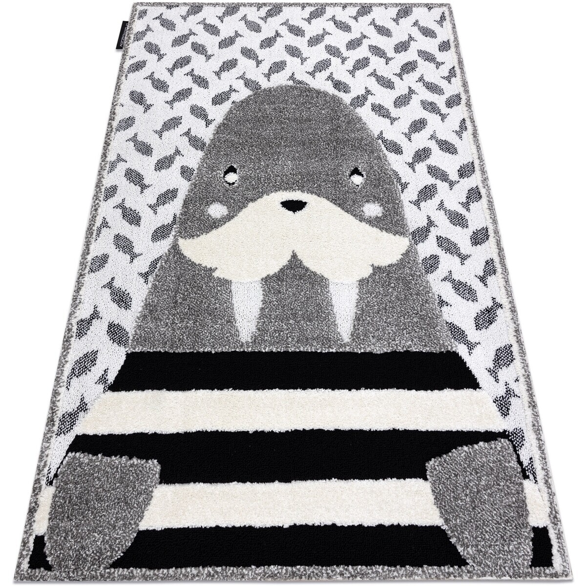Rugsx  Dětský koberec JOY Walrus mrož, Strukturální, 120x170 cm  Šedá