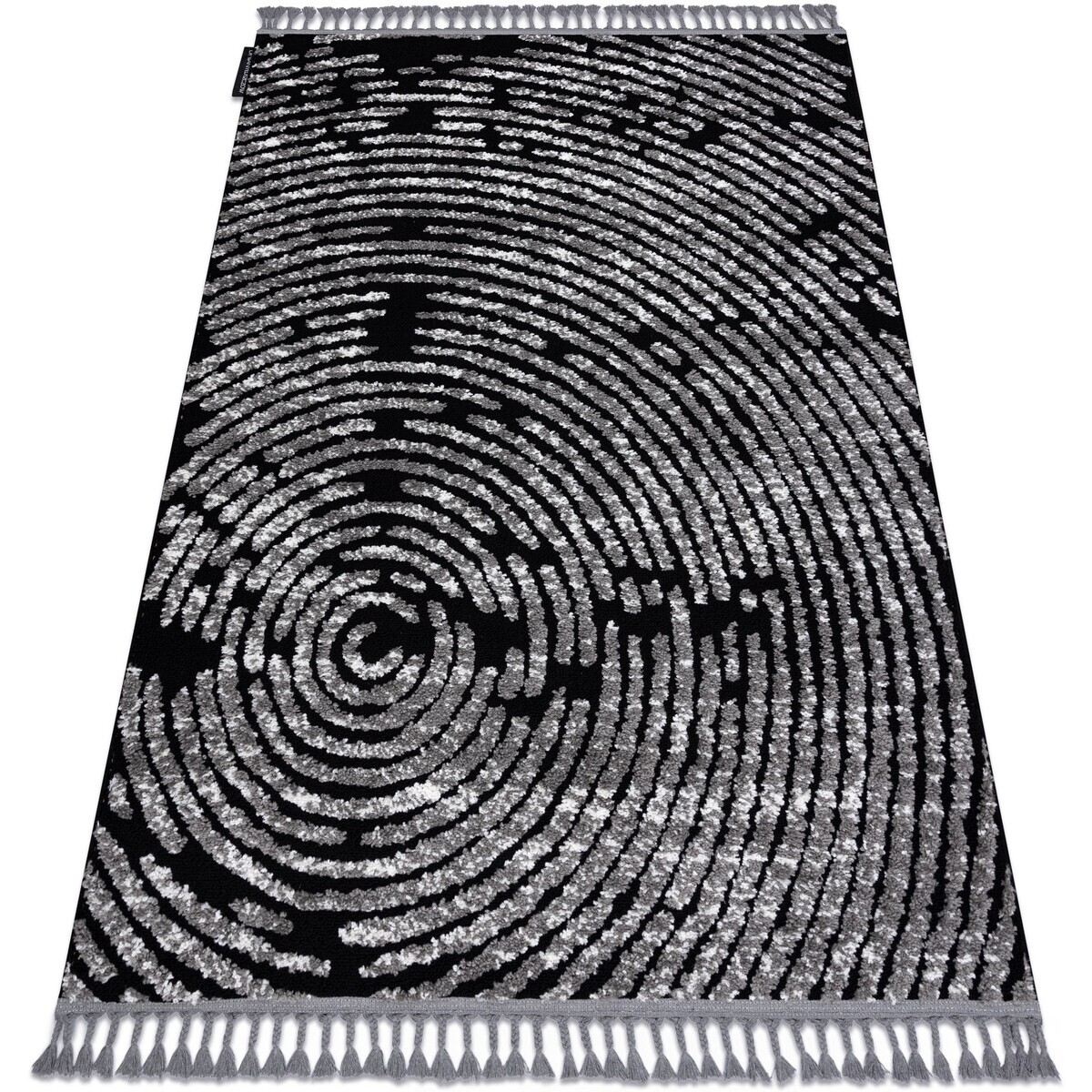 Rugsx  Koberec MAROC 68499, černo-bílá - střapce, Ber 120x170 cm  Černá