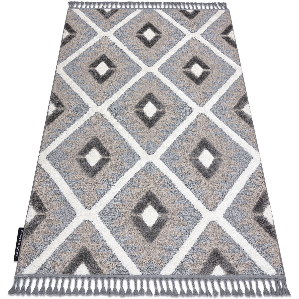 Rugsx  Koberec MAROC P651, šedo-bílá - střapce, vzor 120x170 cm  Šedá