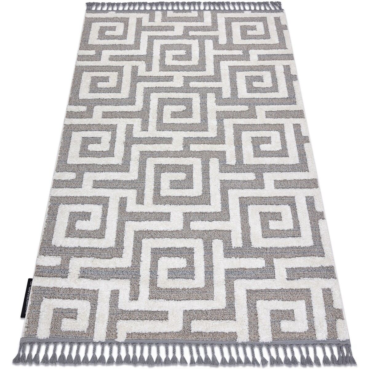 Rugsx  Koberec MAROC P655, šedo-bílá - střapce, Labyr 120x170 cm  Šedá