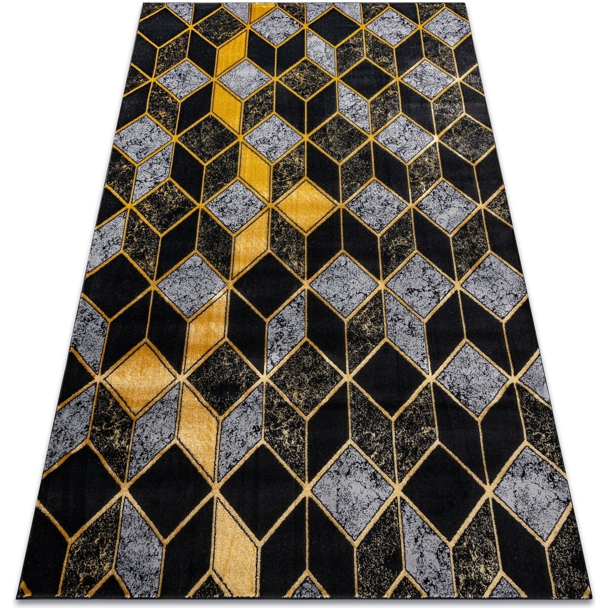 Rugsx  Koberec GLOSS moderni  400B 86 stylový, 140x190 cm  Černá