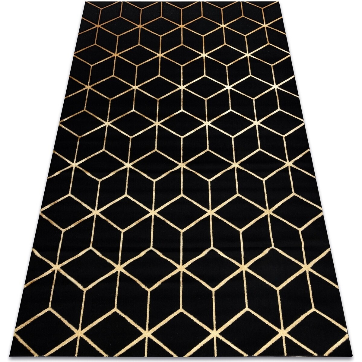 Rugsx  Koberec moderni 3D GLOSS 409C 86 Krychle 140x190 cm  Černá
