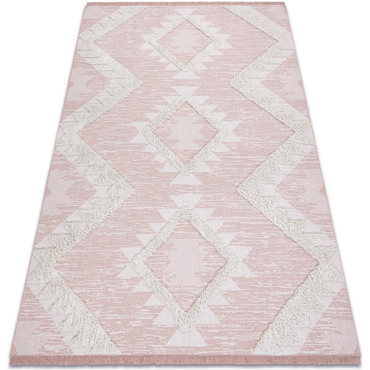 Rugsx  Koberec ECO SISAL BOHO MOROC Diamanty 22312 155x220 cm  Růžová