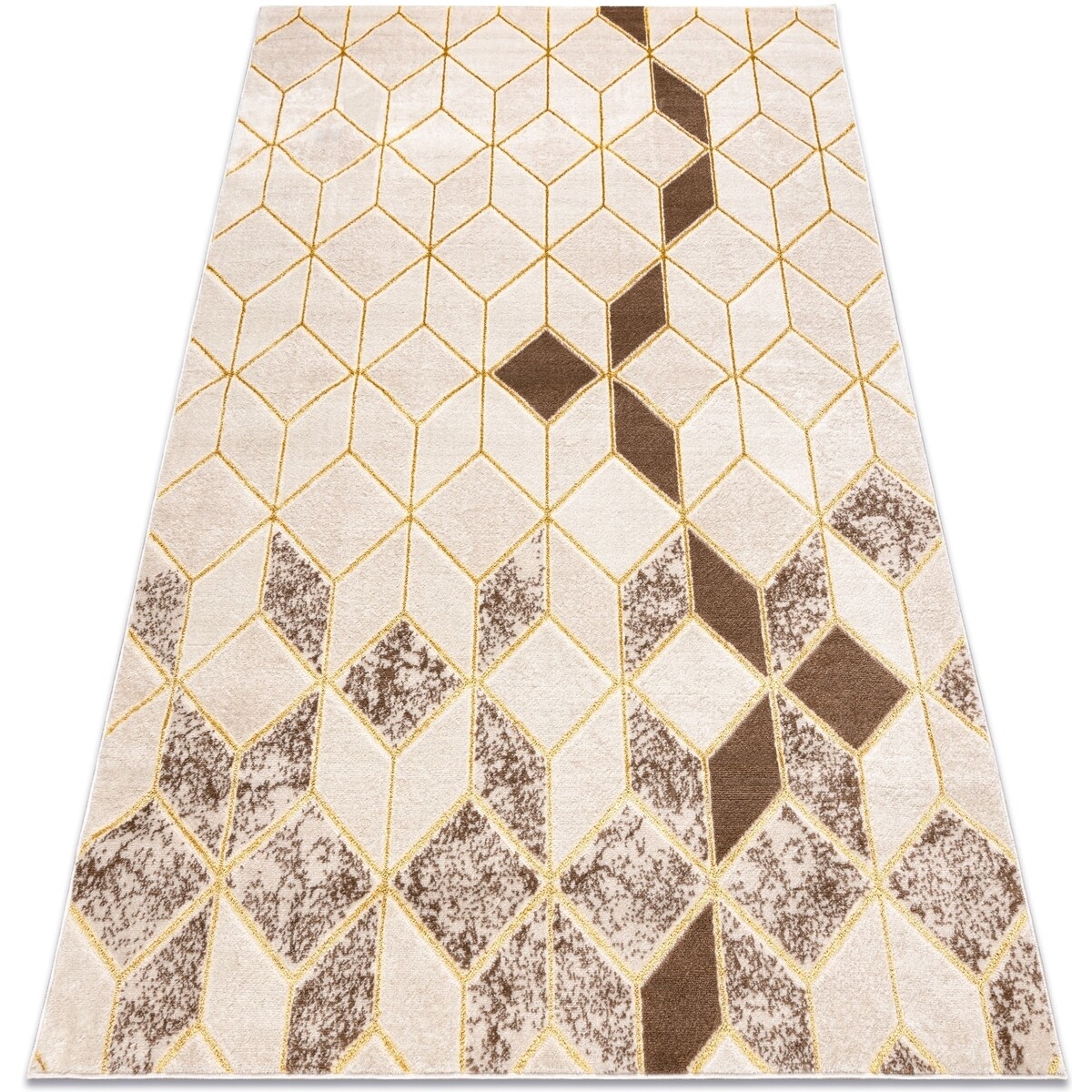 Rugsx  Moderní MEFE koberec B400 vzor kostka, geometrick 140x190 cm  Béžová