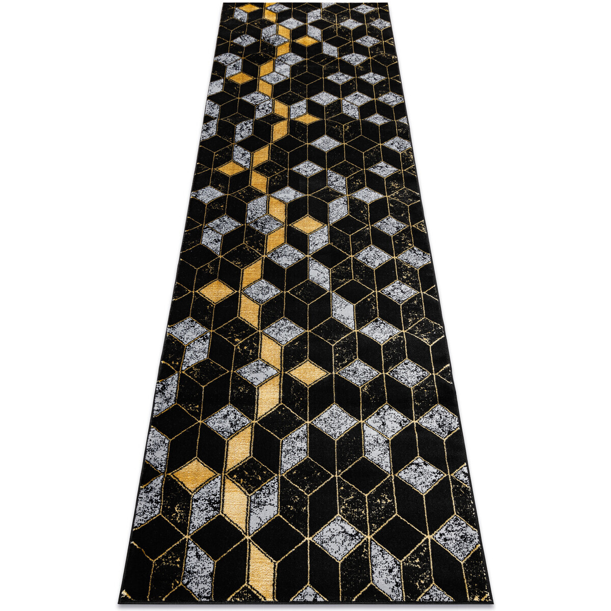 Rugsx  Koberec, Běhoun GLOSS moderni 400B 86 stylový, 80x250 cm  Černá