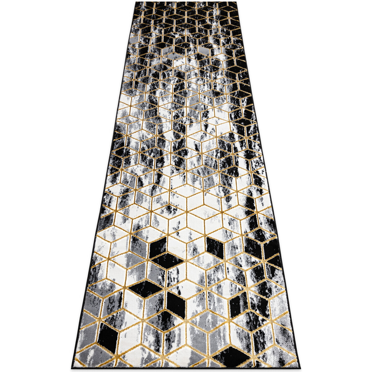 Rugsx  Koberec, Běhoun GLOSS moderni 409A 82 Krychle 80x200 cm  Černá