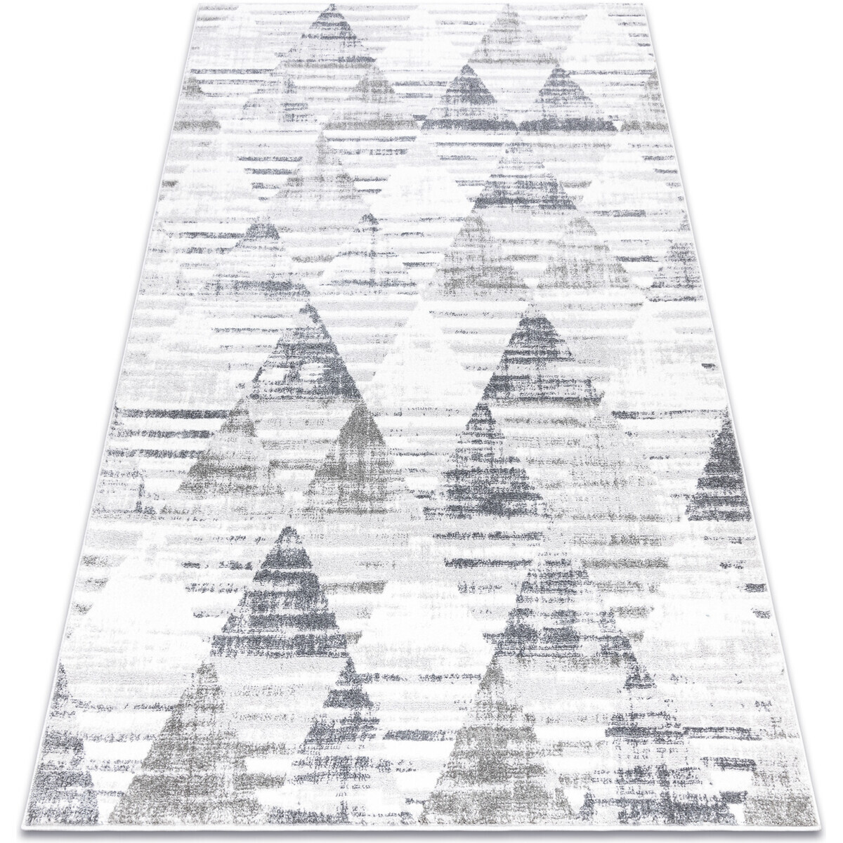 Rugsx  Koberec POLI 9051A Geometrický, trojúhelníky bà140x190 cm  Bílá