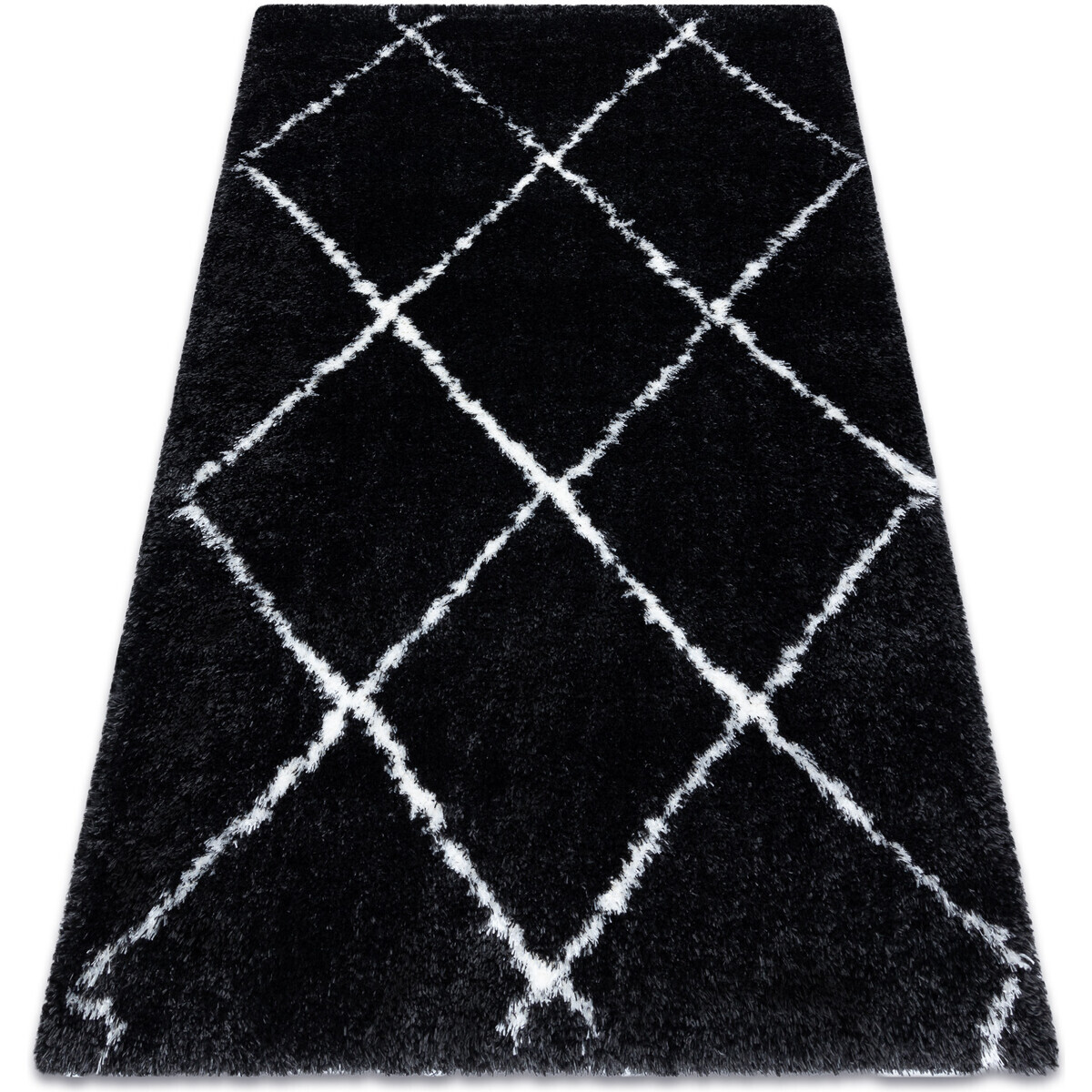 Rugsx  Koberec FLUFFY 2373 shaggy laťková mříž - 80x150 cm  Šedá
