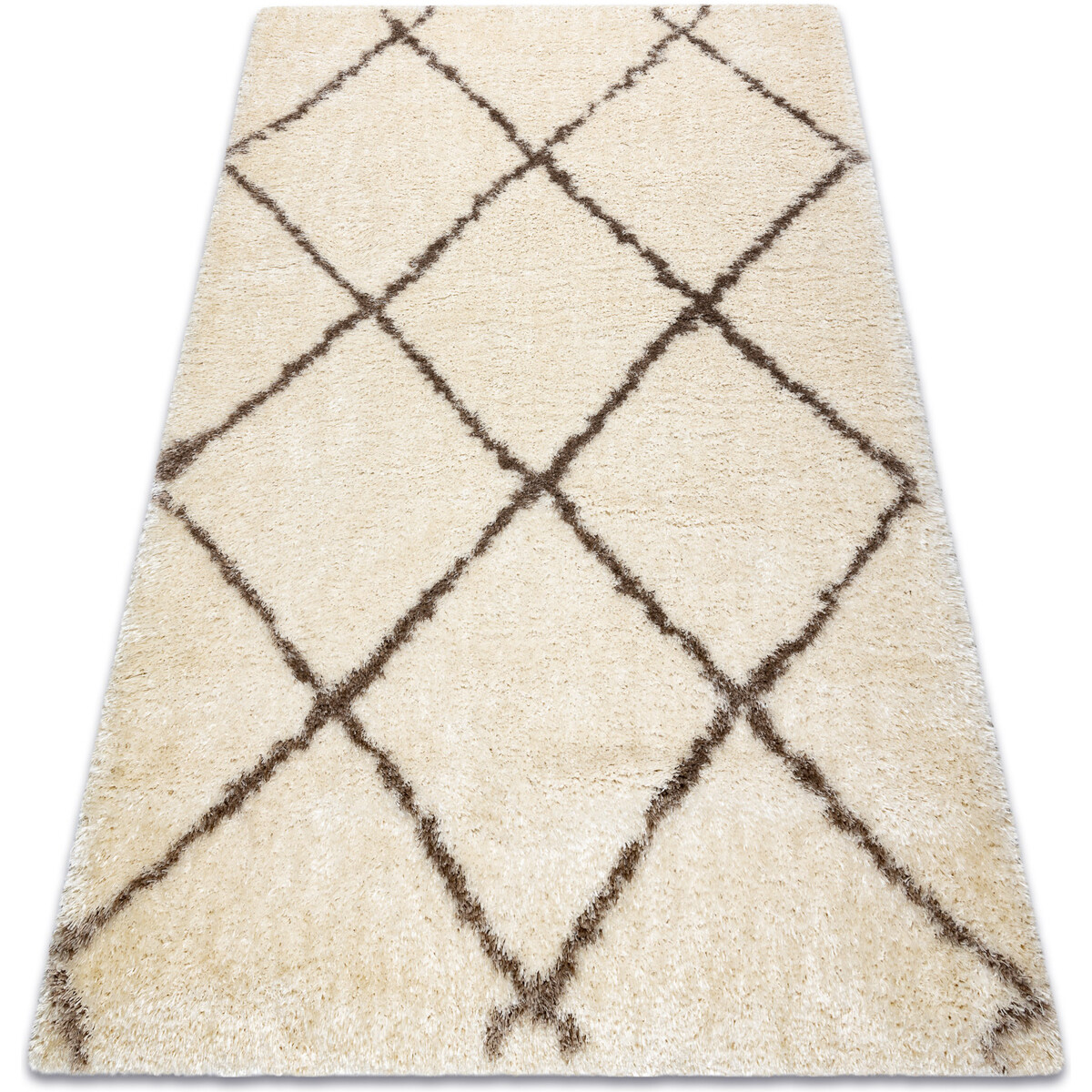 Rugsx  Koberec FLUFFY 2373 shaggy laťková mříž - 180x270 cm  Béžová