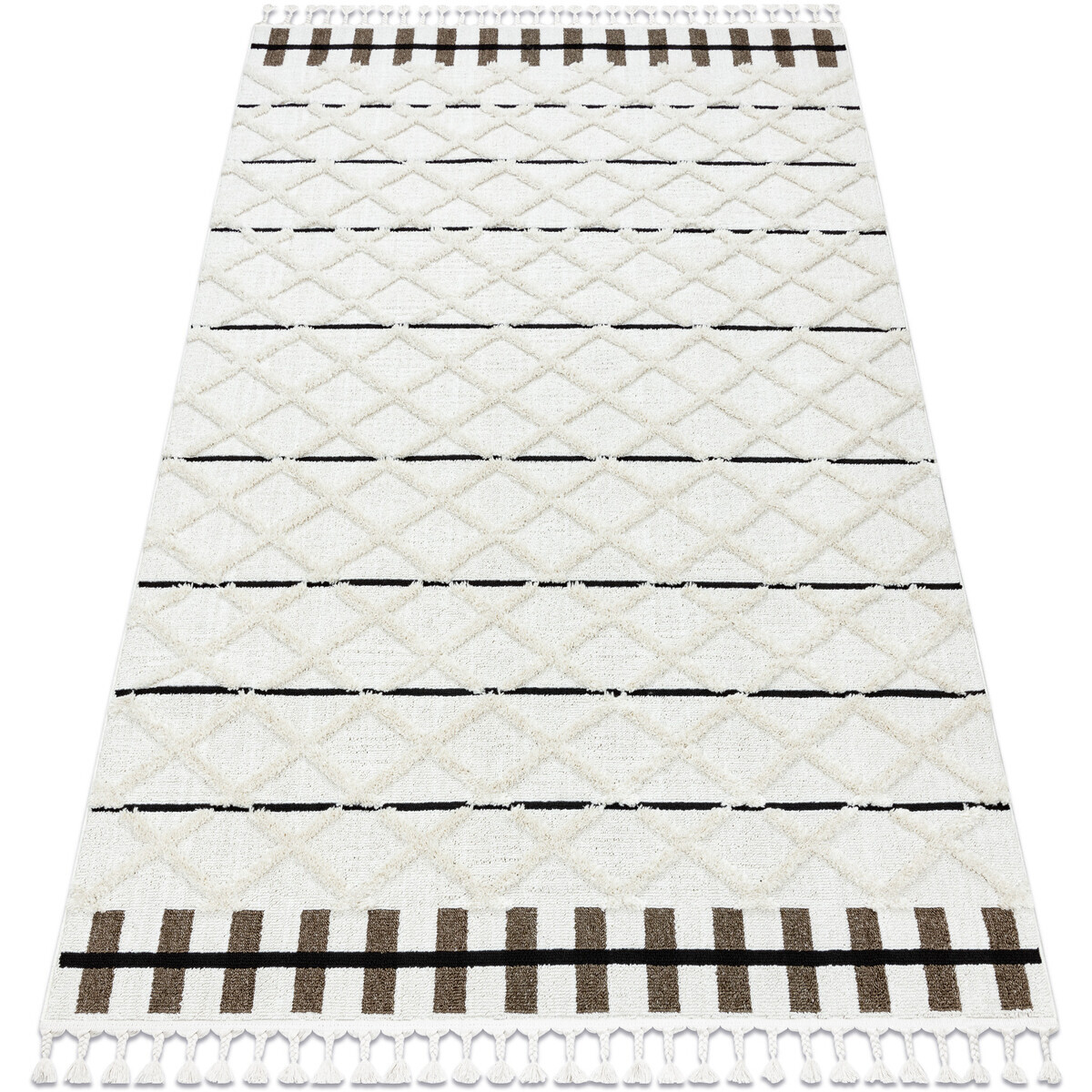 Rugsx  Koberec SEVILLA Y611A laťková mříž, diamanty  140x190 cm  Hnědá