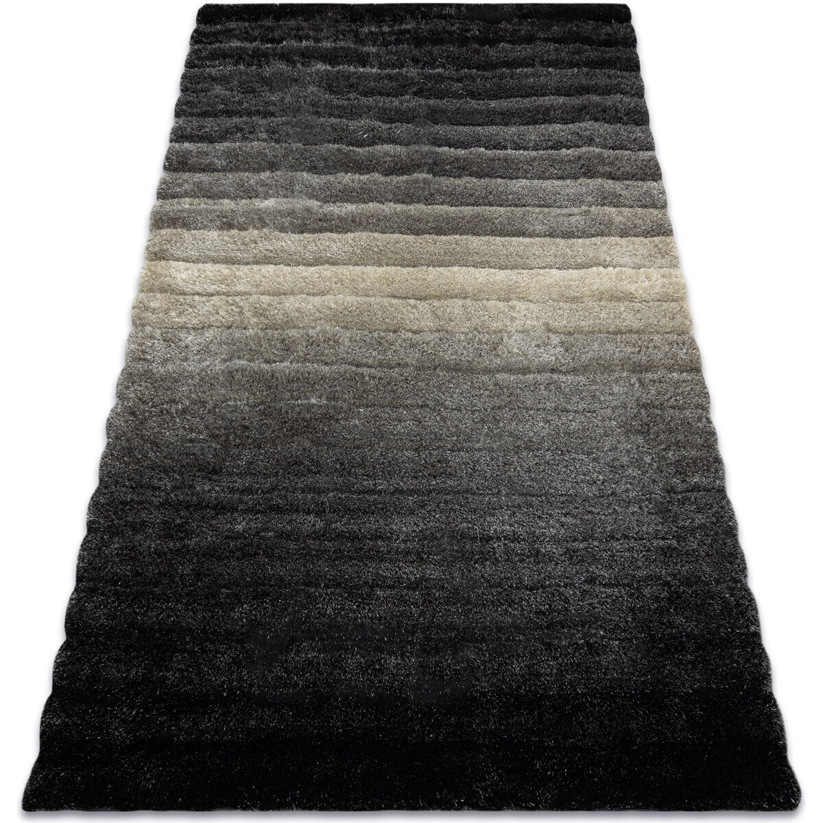 Rugsx  Moderní koberec FLIM 007-B6 shaggy, Pruhy - 80x150 cm  Šedá
