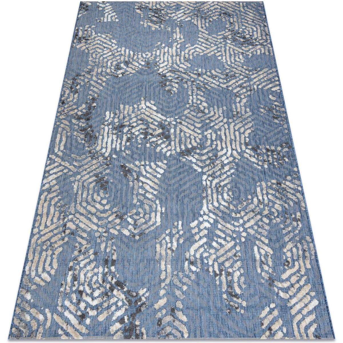 Rugsx  Koberec Strukturální SOLE D3841 šestiúhelníky 80x250 cm  Modrá