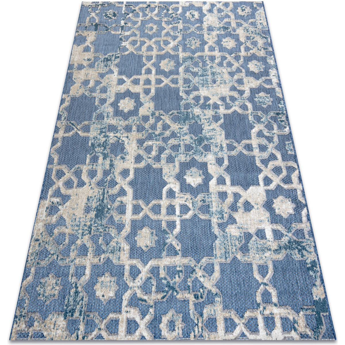 Rugsx  Koberec Strukturální SOLE D3881 Ornament - ploch 160x220 cm  Modrá