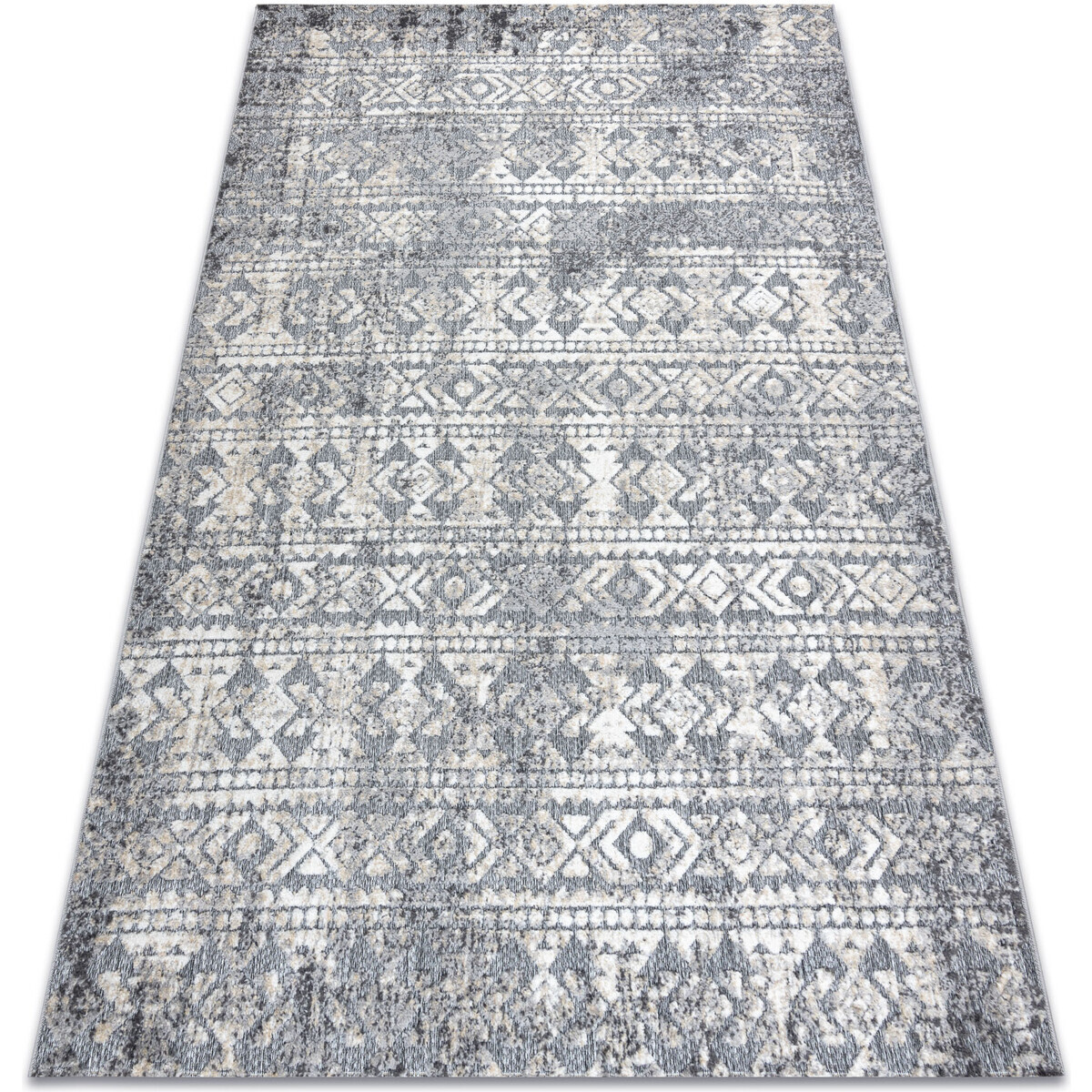 Rugsx  Koberec Strukturální SOLE D3732 Aztécký, diama 140x190 cm  Šedá