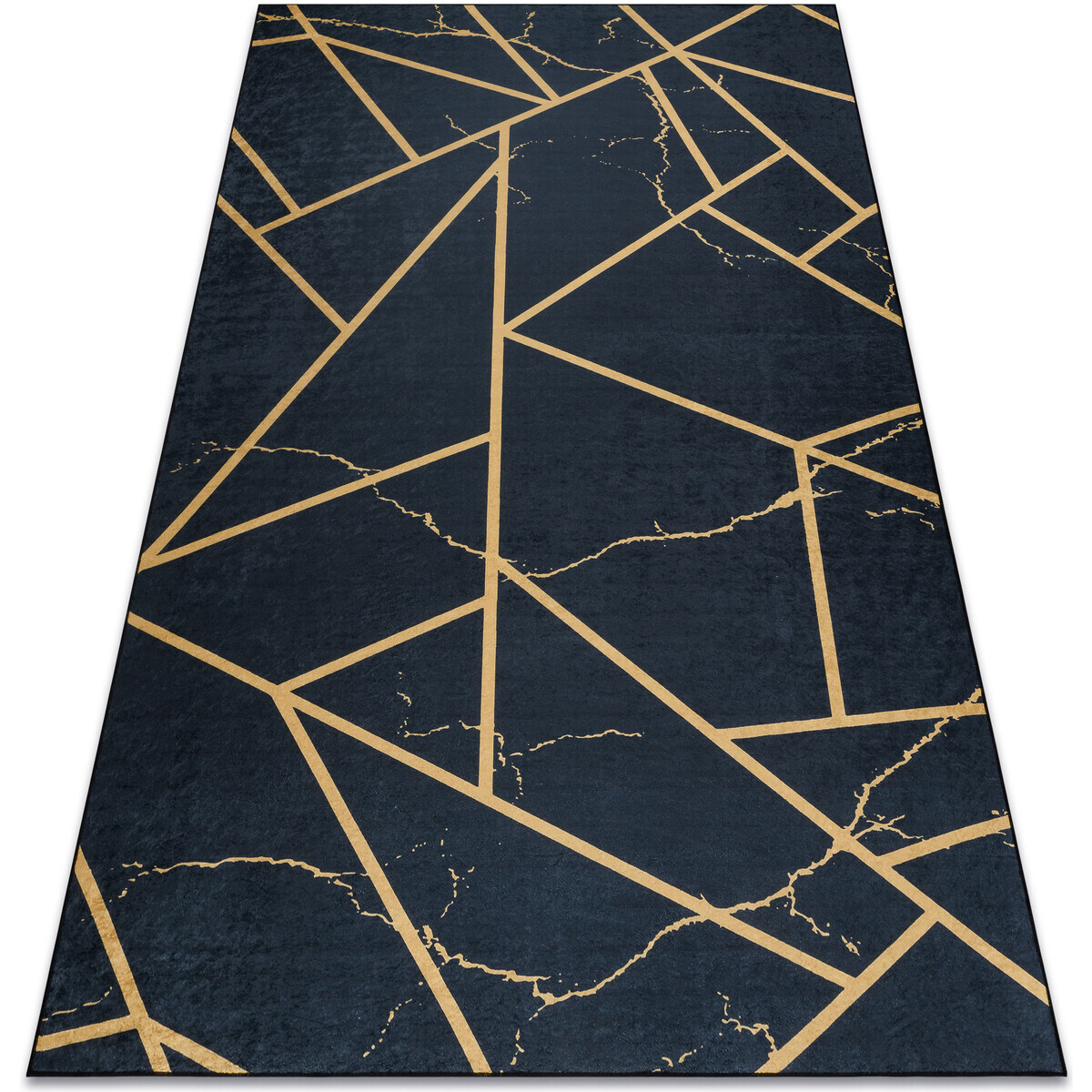 Rugsx  ANDRE mycí kobereček 1222 Mramor, geometrický p 80x150 cm  Černá