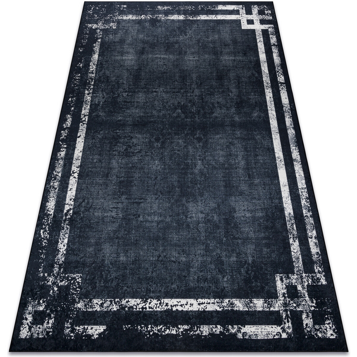 Rugsx  ANDRE mycí kobereček 1486 vzor rámu vintage 80x150 cm  Černá