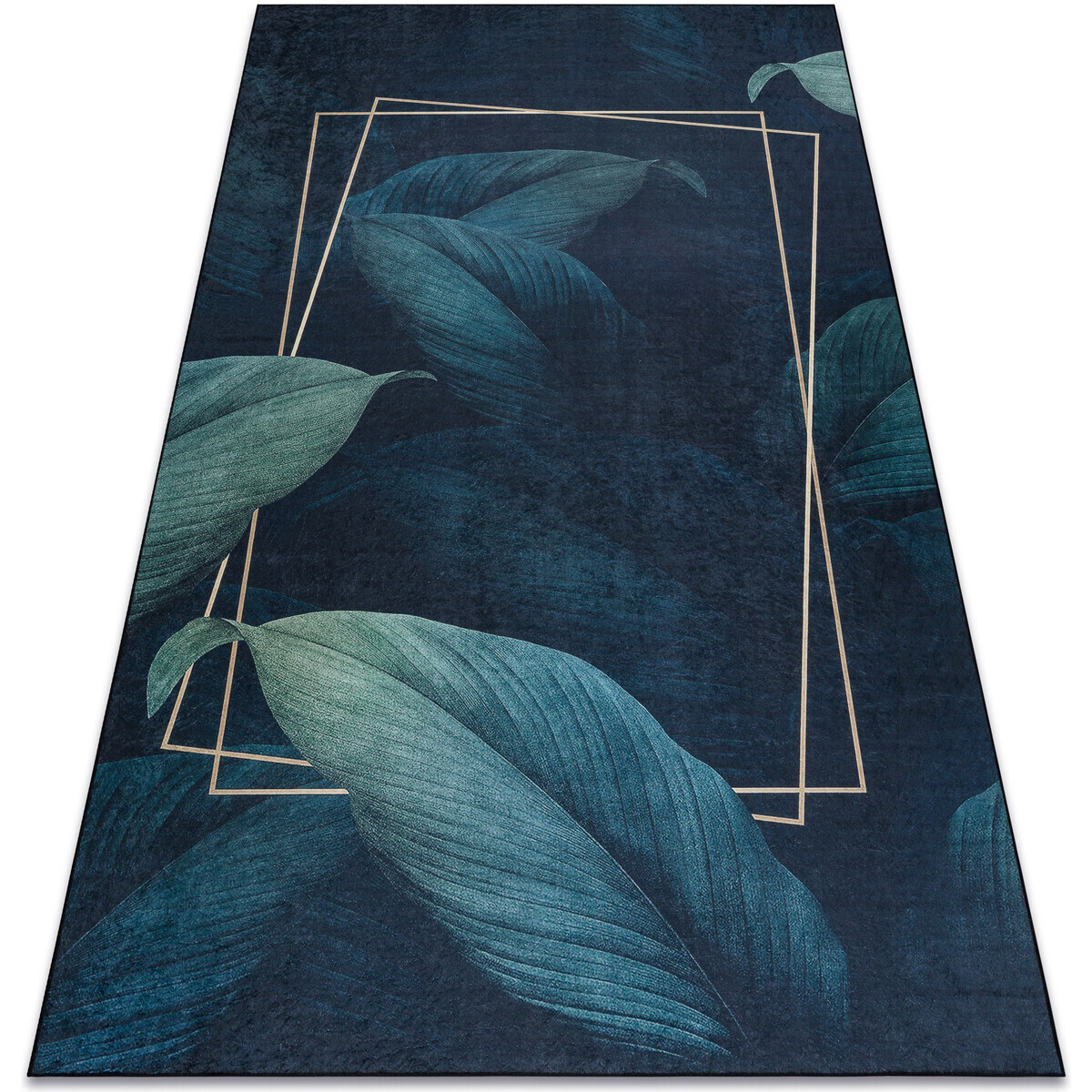 Rugsx  ANDRE mycí kobereček 1170 Listy, geometrický pr 80x150 cm  Modrá