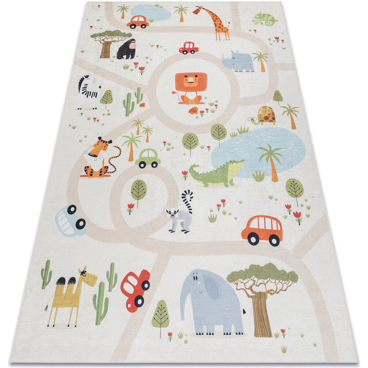 Rugsx  BAMBINO 1165 mycí kobereček Zoologická zahrada  160x220 cm  Béžová