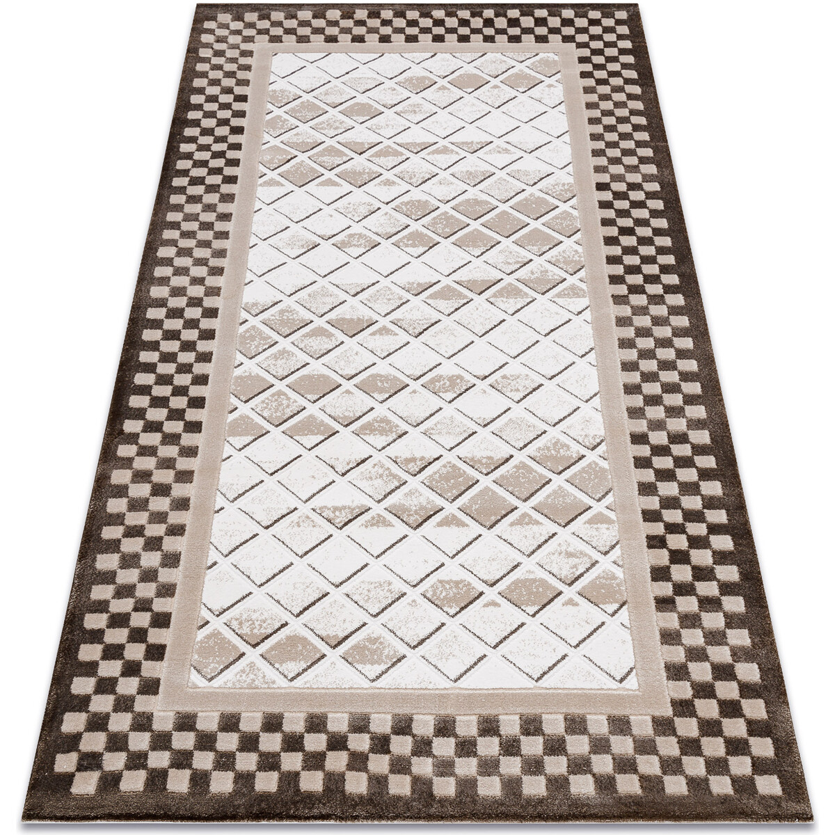 Rugsx  Koberec AKRYL VALS 103 Geometrický, vzor rámu 100x200 cm  Béžová