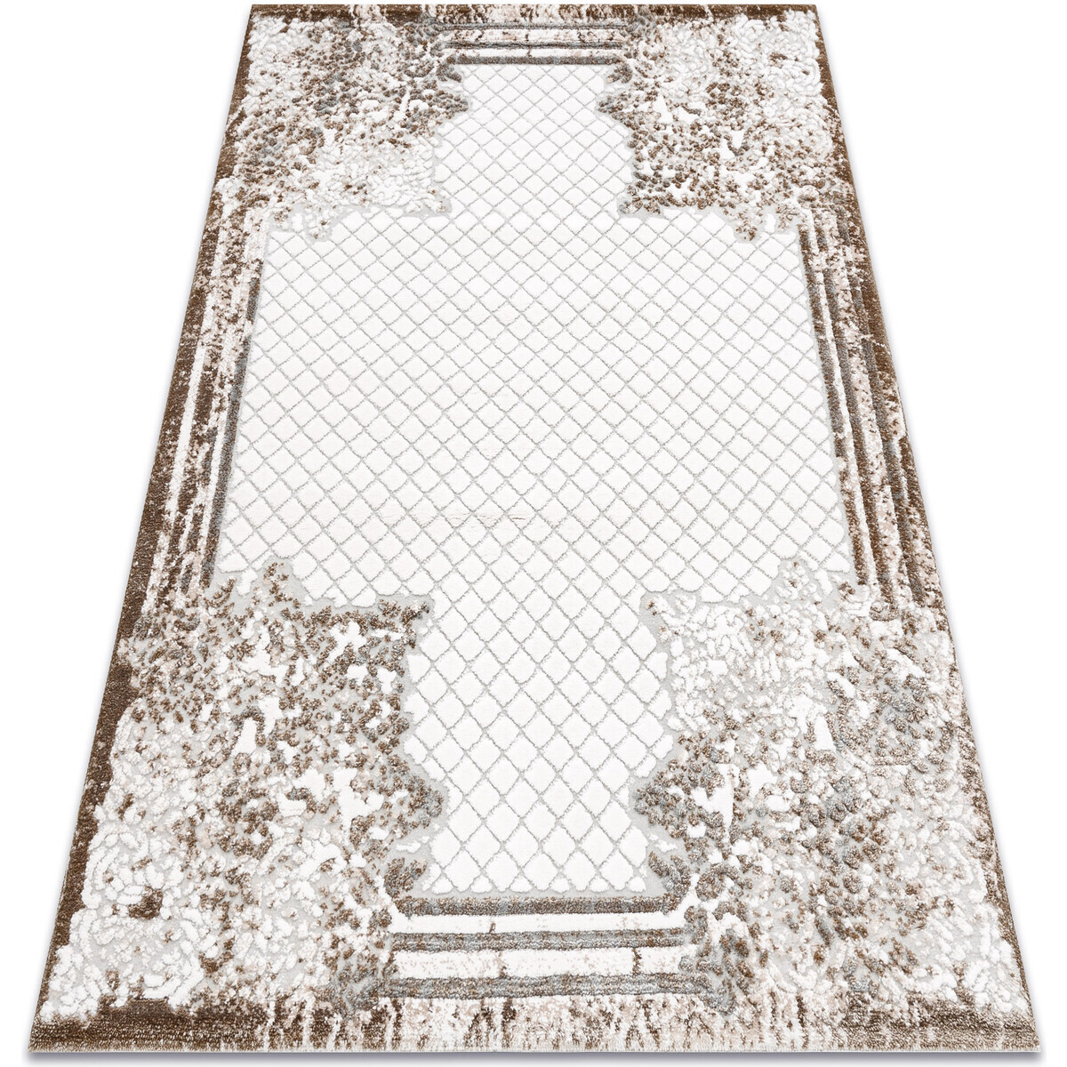 Rugsx  Koberec AKRYL VALS 039 45 Květiny rám 100x200 cm  Béžová