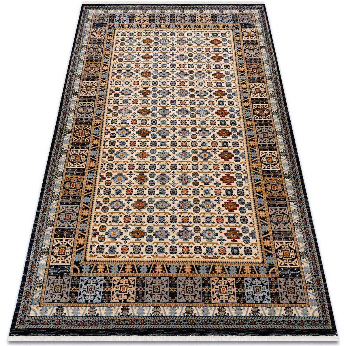 Rugsx  Koberec Wool KESHAN Rám oriental 6428/53551 béž 160x230 cm  Béžová
