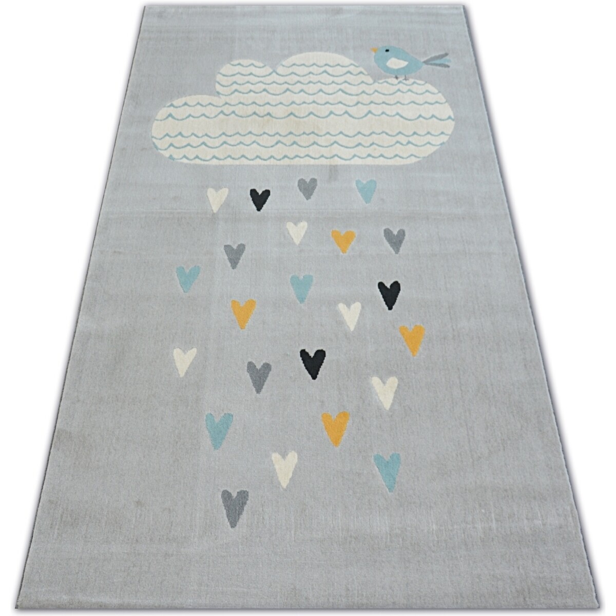 Rugsx  Koberec PASTEL 18409/652 - Mrak srdce PTÁK 120x170 cm  Šedá