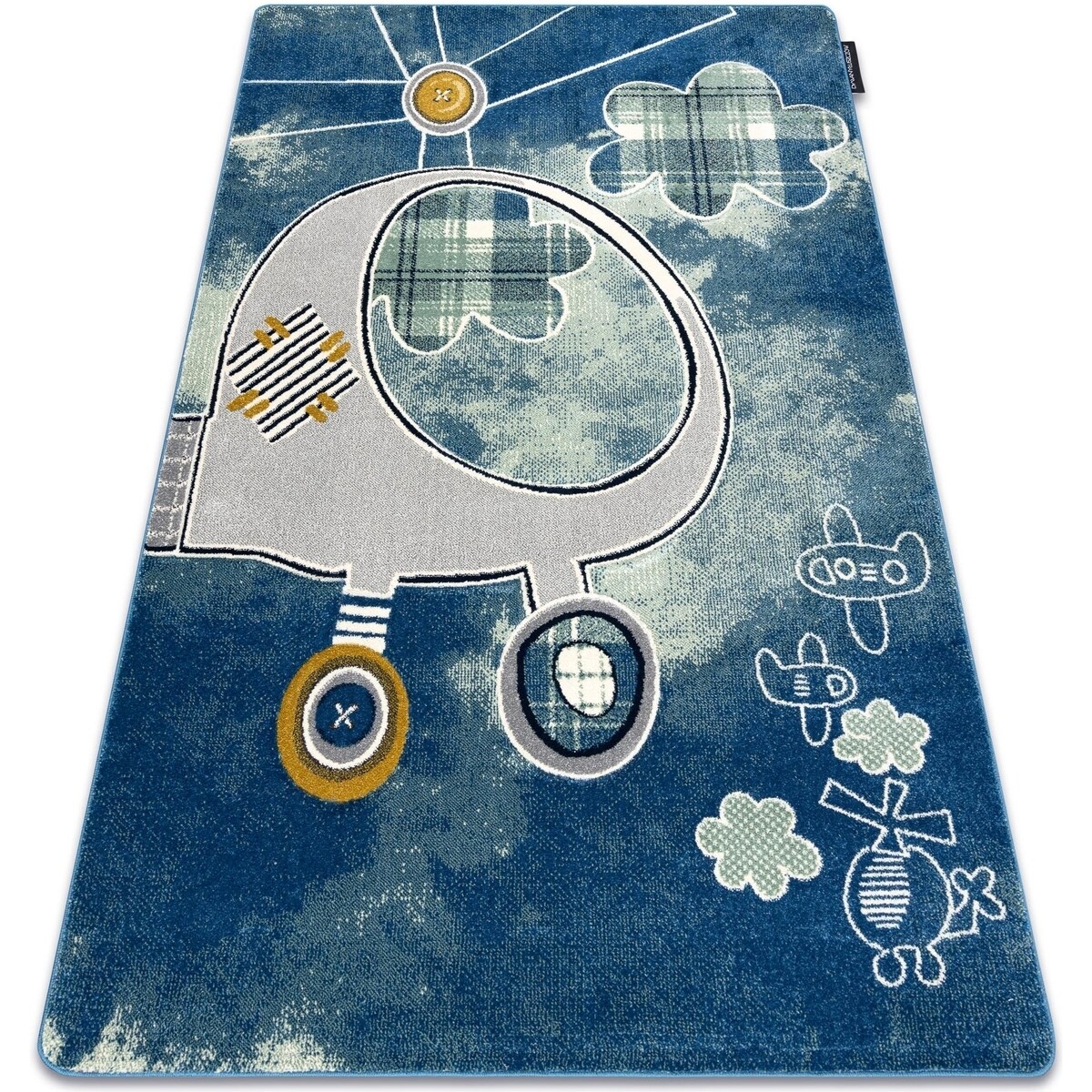Rugsx  Koberec PETIT HELIKOPTÉRA, LETADLA, modrý 160x220 cm  Modrá