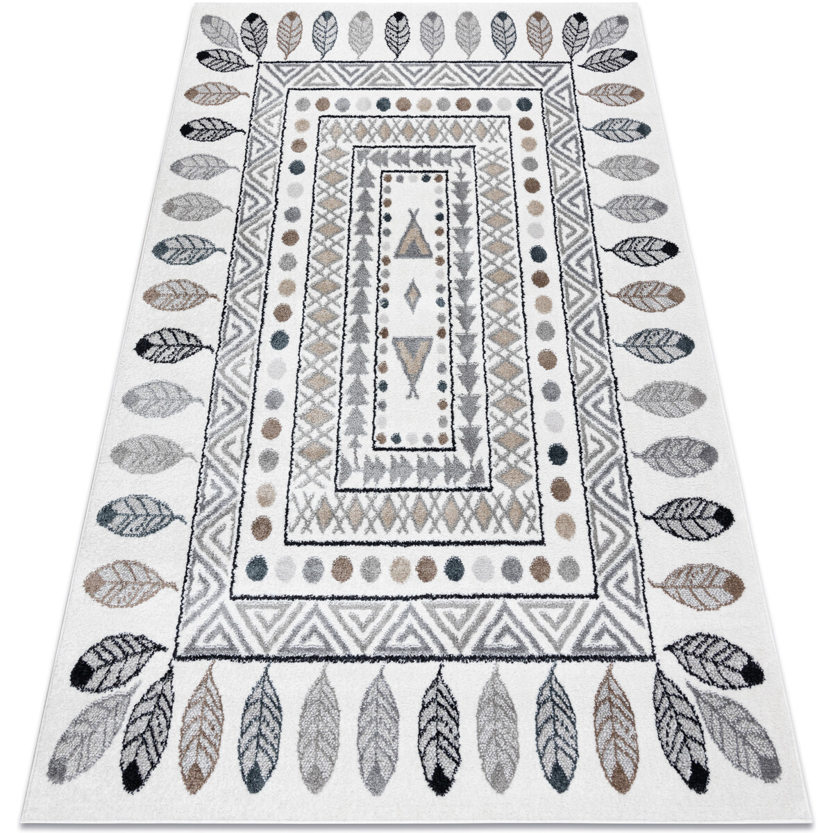 Rugsx  Koberec FUN Teepee pro děti, indický, rám 240x330 cm  Béžová