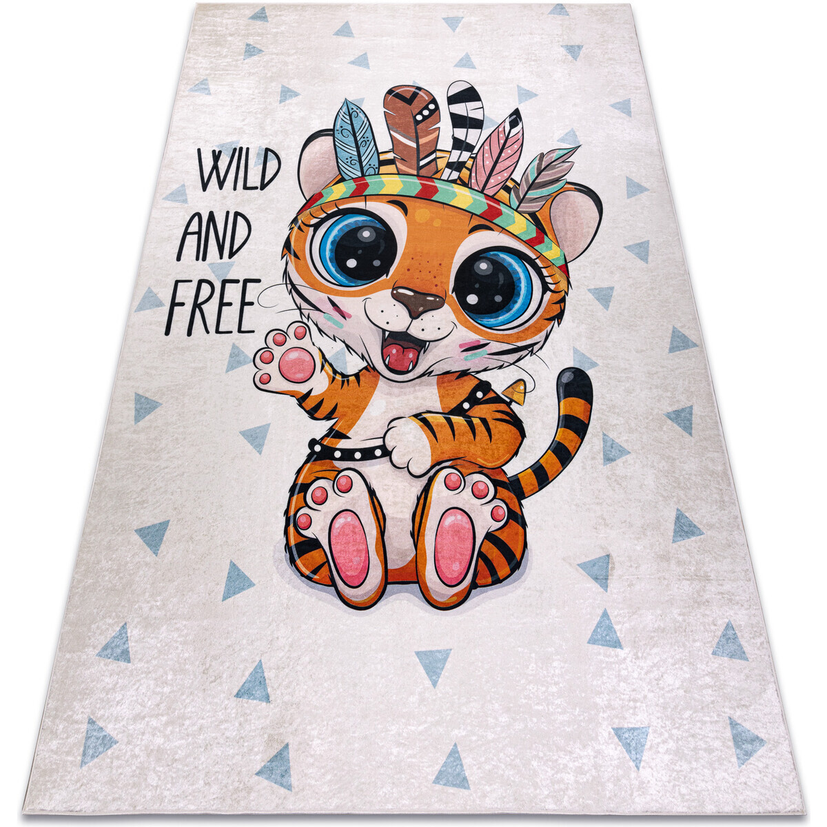 Rugsx  BAMBINO 1960 mycí kobereček Tygr, Indián pro 160x220 cm  Bílá
