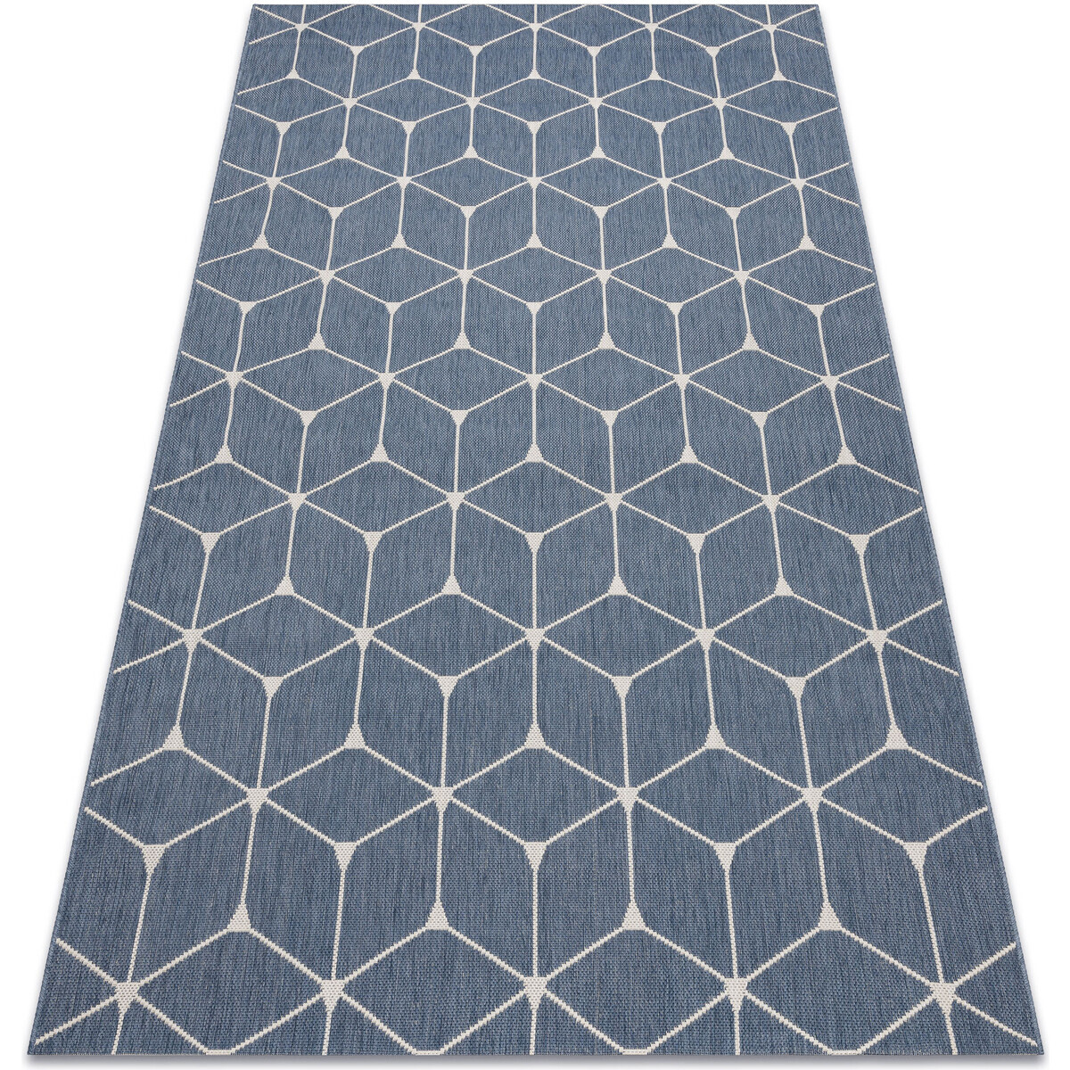 Rugsx  Koberec FLAT 48721/591 SISAL - 3d kostka 120x170 cm  Modrá
