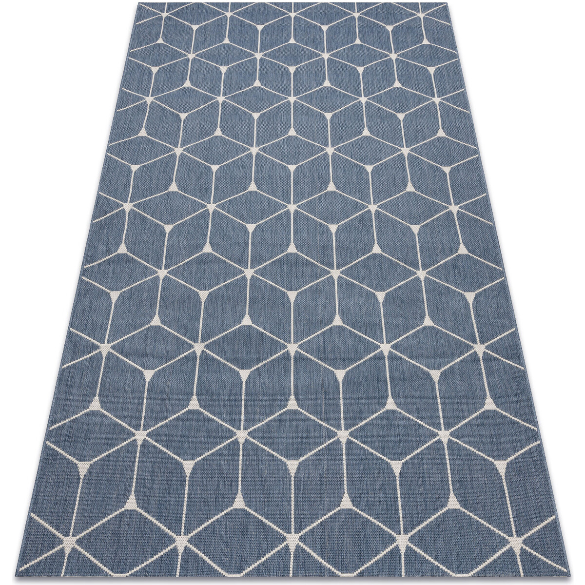 Rugsx  Koberec FLAT 48721/591 SISAL - 3d kostka 140x200 cm  Modrá