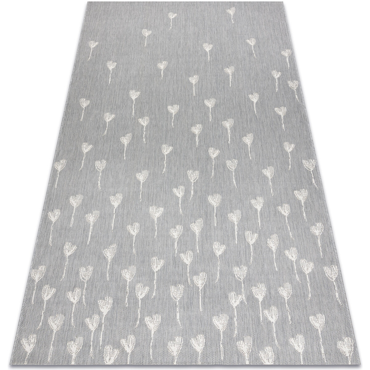 Rugsx  Koberec FLAT 48779/637 Květiny- Šedá KRÉM  140x200 cm  Šedá