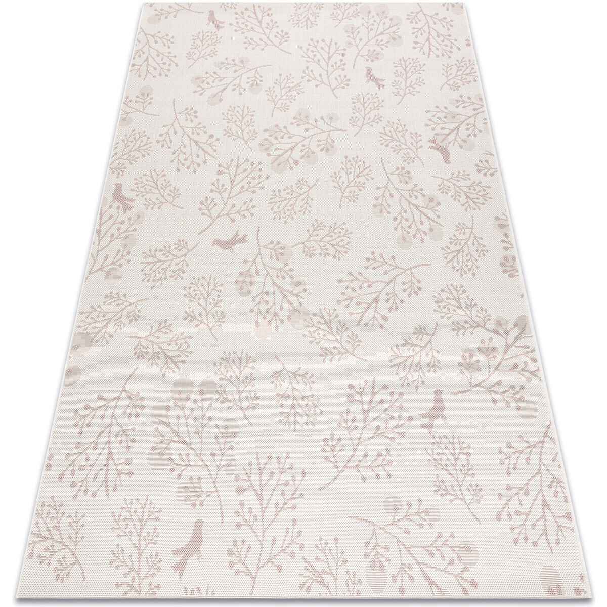 Rugsx  Koberec FLAT 48774/526 Listy Ptáci - KRÉM 80x150 cm  Béžová