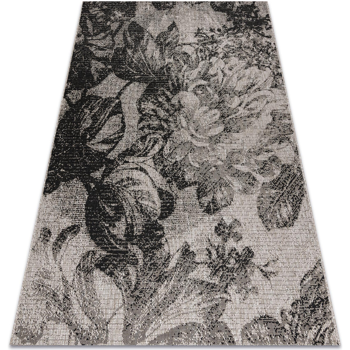 Rugsx  KOBEREC SIZAL FLOORLUX 20491 KVĚTINY stříbrný  120x170 cm  Šedá