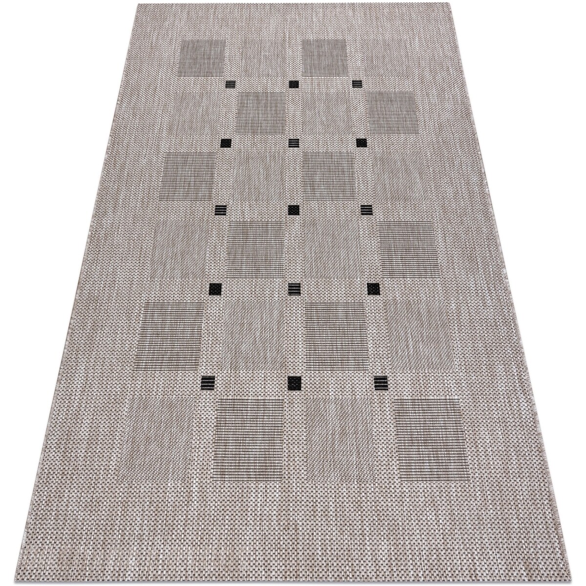 Rugsx  KOBEREC SIZAL FLOORLUX 20079 čtverce stříbrný  120x170 cm  Šedá