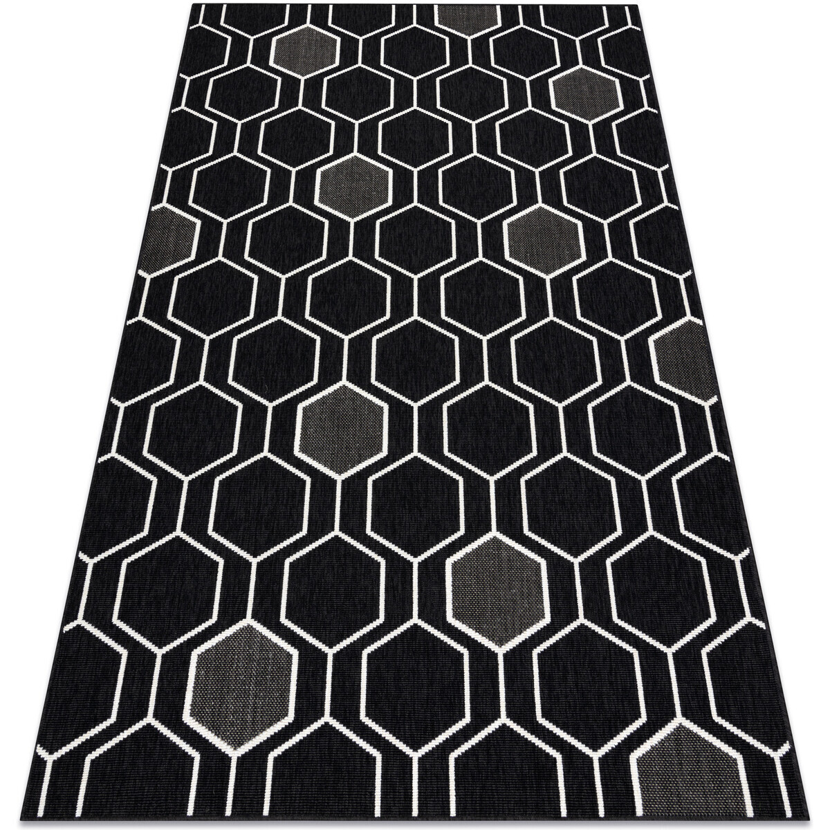 Rugsx  Koberec SPRING 20404993 Hexagon sisalový, smyčko 200x290 cm  Černá
