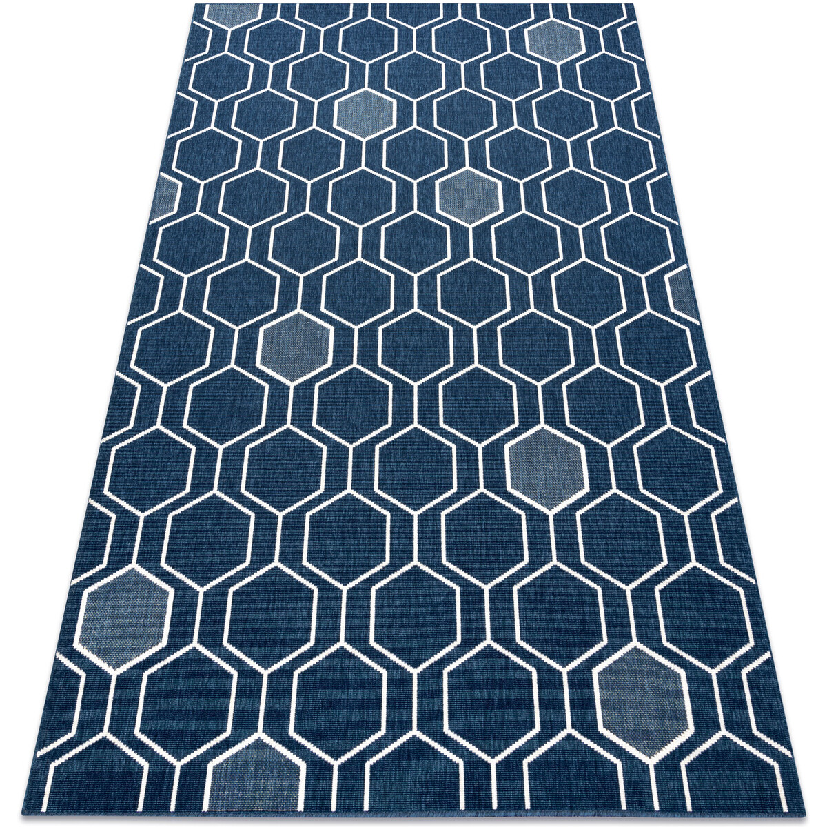 Rugsx  Koberec SPRING 20404994 Hexagon sisalový, smyčko 80x150 cm  Modrá